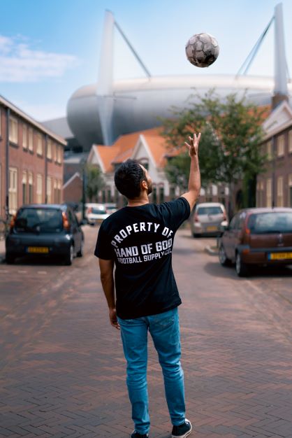 Property of Hand of God Football Supply Co. Black T-Shirt