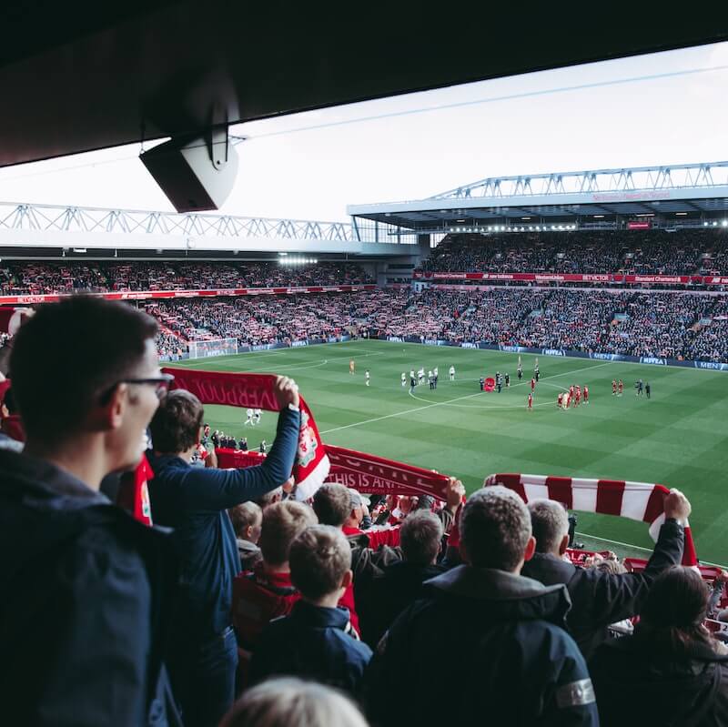 Football stadium watching match